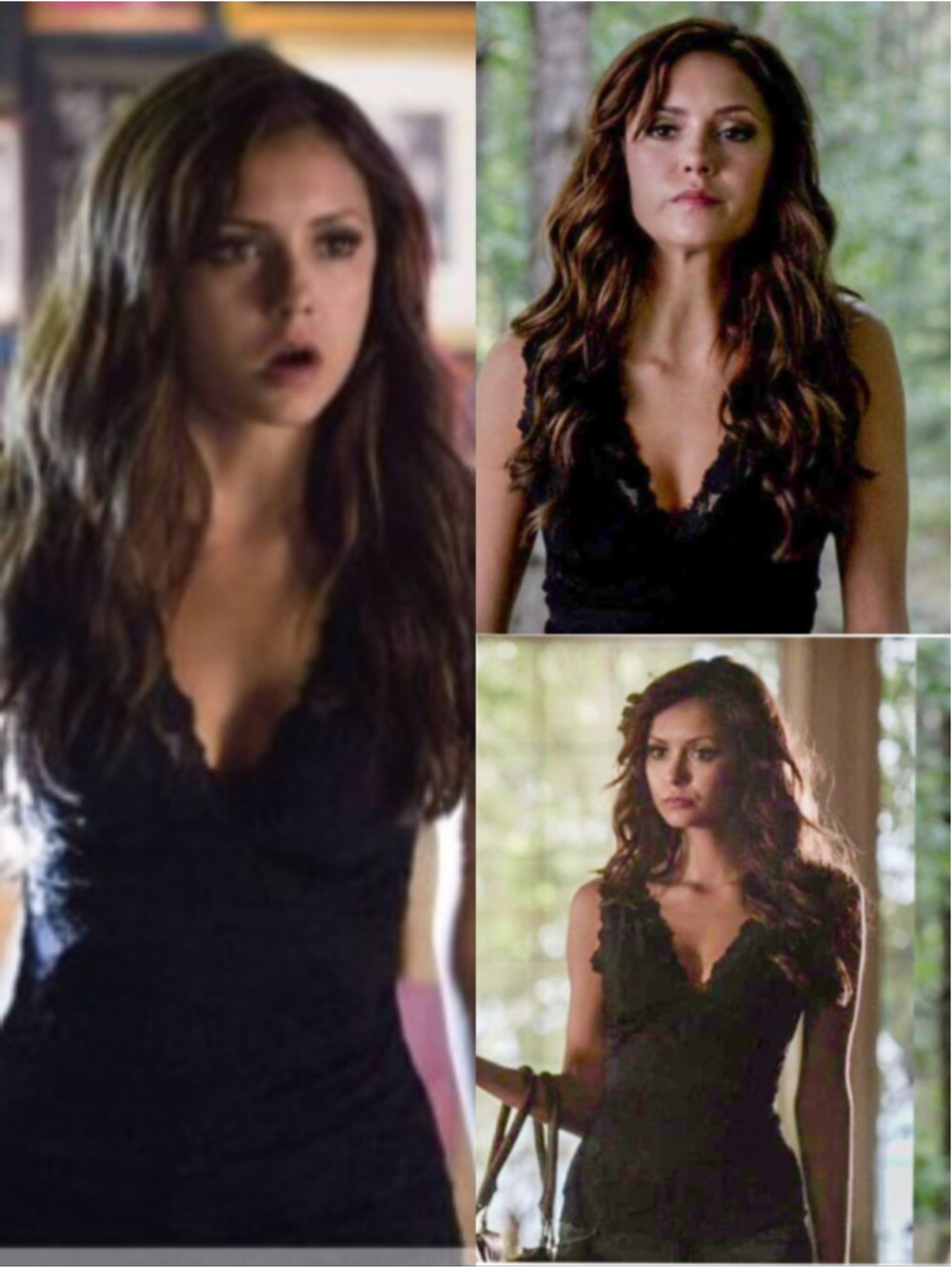 Rare ASO Katherine Pierce Elena Gilbert Screen Accurate Black Lace Top Sz M